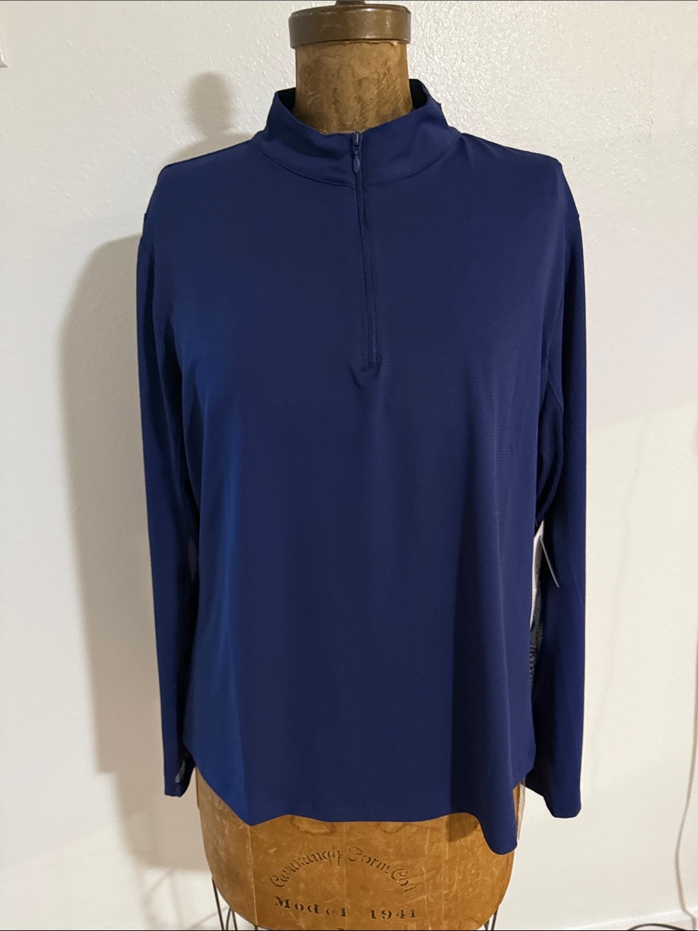 NWT Gottex Golf & Tennis Women’s Navy Half-Zip Long Sleeve Cooling Top Size XL